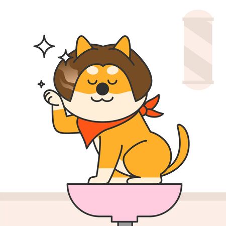 Cute and lovely dog, pets icon illustrationのイラスト素材
