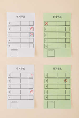 Voting and Election concept, voting paper in the ballot box 041の写真素材