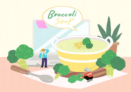 Healthy and quick breakfast illustration 001の写真素材