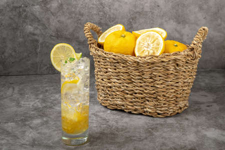 fresh fruit concept. close up of lemons and citrons 181