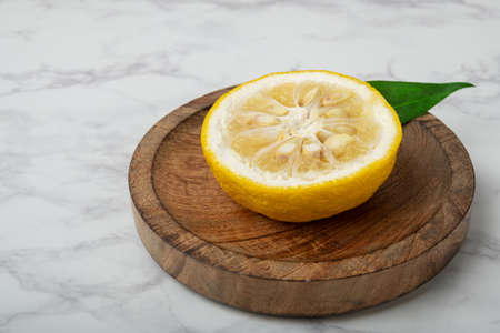 fresh fruit concept. close up of lemons and citrons 072の写真素材