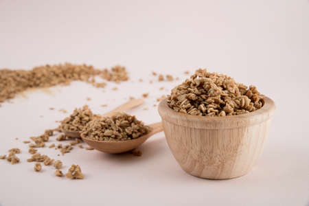 Delicious and healthy breakfast concept - cereal, Porridge and Energy bar 009の写真素材