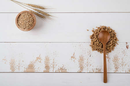 Delicious and healthy breakfast concept - cereal, Porridge and Energy bar 064の写真素材