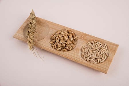 Delicious and healthy breakfast concept - cereal, Porridge and Energy bar 020の写真素材