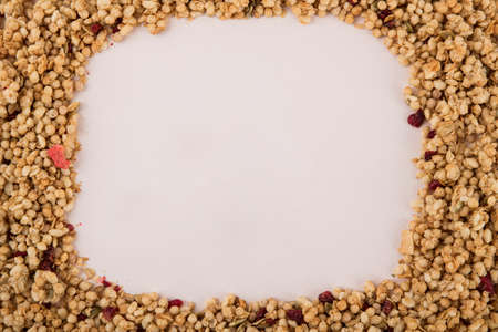 Delicious and healthy breakfast concept - cereal, Porridge and Energy bar 094の写真素材