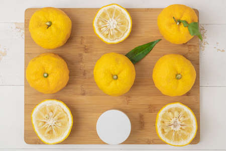 fresh fruit concept. close up of lemons and citrons 189の写真素材