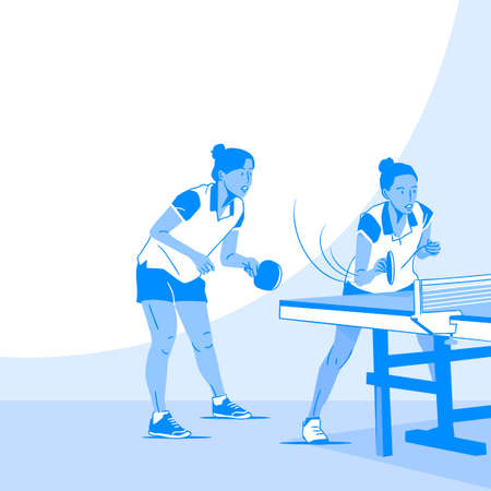 Dynamic sports, Various sports players illustration 039のイラスト素材