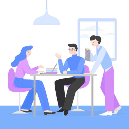 Business people, discussion, meeting, teamwork concept illustration 002のイラスト素材