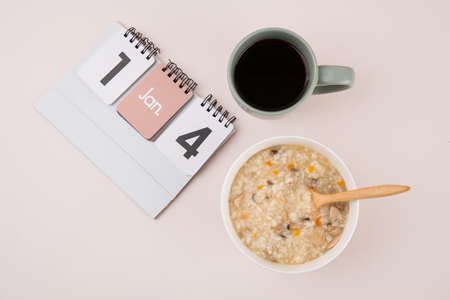 Delicious and healthy breakfast concept - cereal, Porridge and Energy bar 193の写真素材