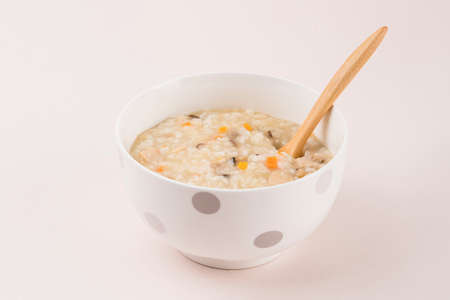 Delicious and healthy breakfast concept - cereal, Porridge and Energy bar 186の写真素材