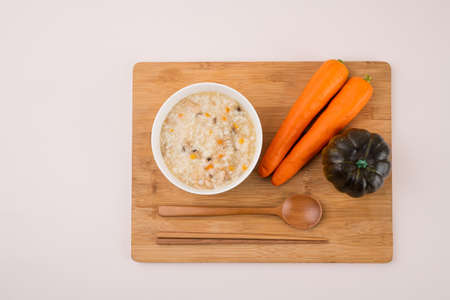 Delicious and healthy breakfast concept - cereal, Porridge and Energy bar 195の写真素材