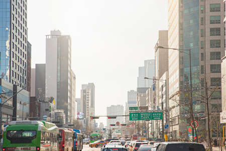 Cityscape of Seoul, Korea. modern architecture on sunny day.  165の写真素材