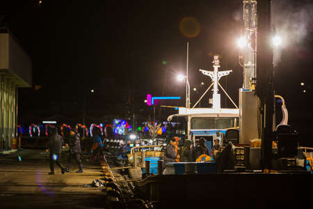 fishing village landscape. fresh fish market at the port in Korea 142の写真素材