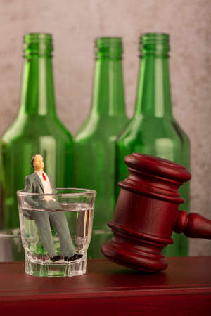 Close up of different glasses and bottles. drinking culture concept photo 102の写真素材