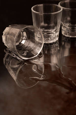 Close up of different glasses and bottles. drinking culture concept photo 073