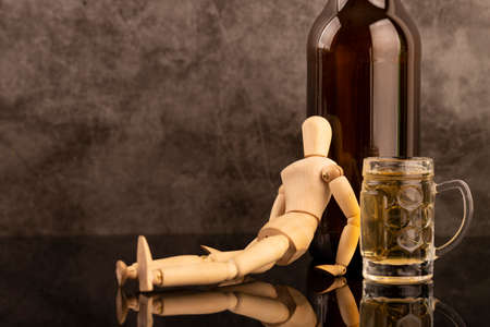 Close up of different glasses and bottles. drinking culture concept photo 079の写真素材