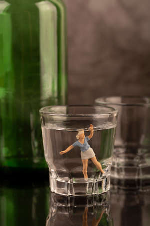 Close up of different glasses and bottles. drinking culture concept photo 083の写真素材