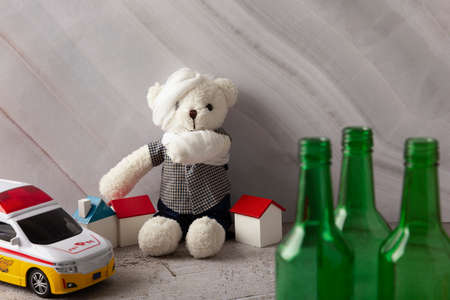Close up of different glasses and bottles. drinking culture concept photo 106