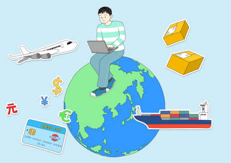 Online Shopping concept illustration. a convenient e-commerce shopping and delivery system 008