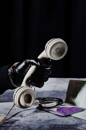 Cyber protection and security concept. Internet hacked computer server, database, network storage, firewall, social network account. 125の写真素材