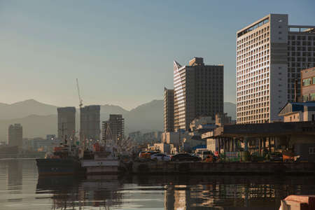 fishing village landscape. fresh fish market at the port in Korea 072のeditorial素材