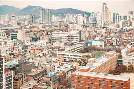 Cityscape of Seoul, Korea. modern architecture on sunny day.  018のeditorial素材