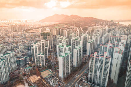 Cityscape of Seoul, Korea. modern architecture on sunny day.  008のeditorial素材