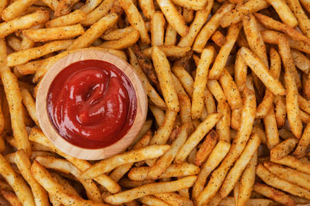 Different sauces collection. ketchup, mayonnaise, mustard with food 079の写真素材