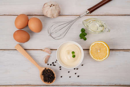 Different sauces collection. ketchup, mayonnaise, mustard with food 128の写真素材