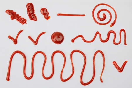 Different sauces collection. ketchup, mayonnaise, mustard with food 087