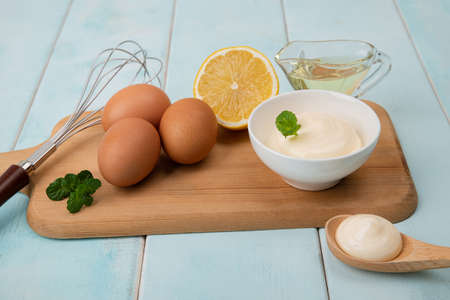 Different sauces collection. ketchup, mayonnaise, mustard with food 153の写真素材