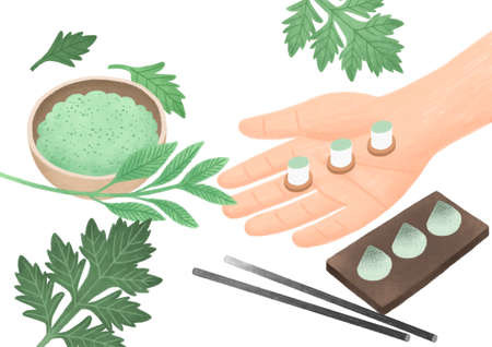 Alternative medicine and treatment concept in flat illustration 004の写真素材