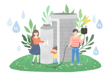Eco green energy lifestyle concept in flat design illustration. 006の写真素材