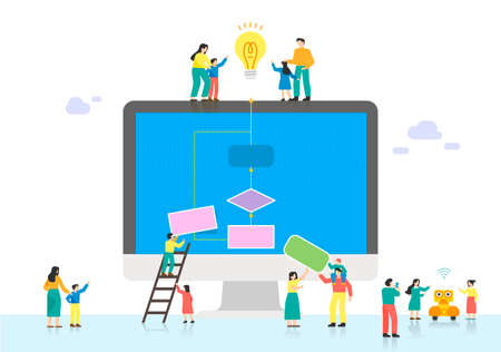 Trade fair concept. Showcase of specific industry flat design illustration 003のイラスト素材