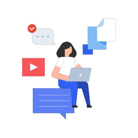 Daily life and work concept flat design illustration 007のイラスト素材