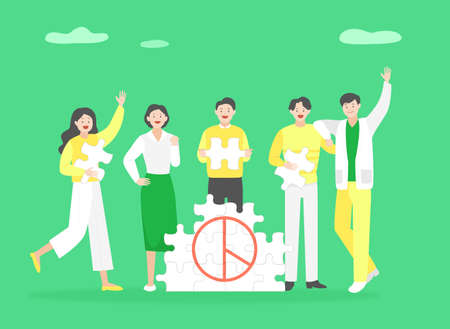 Concept of election campaign voting with voters, choice democracy illustration 002のイラスト素材