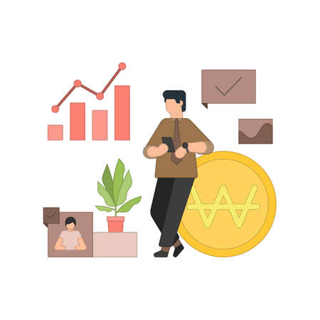 Daily life and work concept flat design illustration 012のイラスト素材