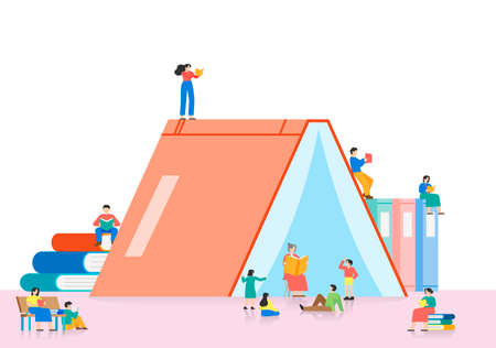 Trade fair concept. Showcase of specific industry flat design illustration 013のイラスト素材