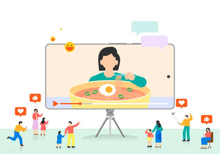 Trade fair concept. Showcase of specific industry flat design illustration 014