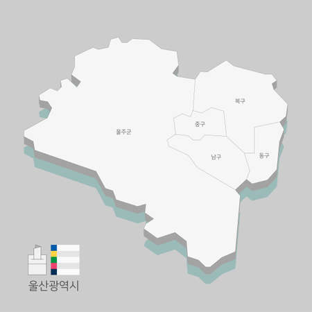 Local map of South Korea line vector illustration 008のイラスト素材