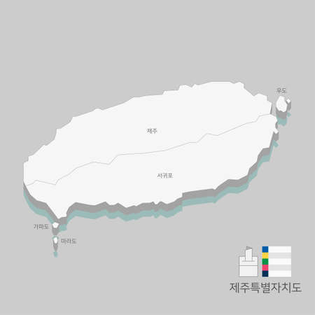 Local map of South Korea line vector illustration 017のイラスト素材