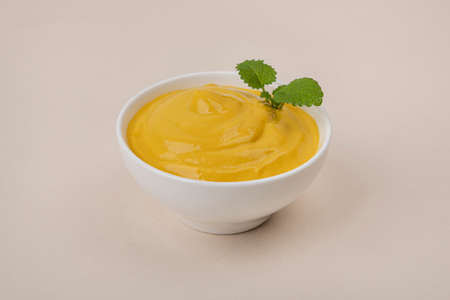 Different sauces collection. ketchup, mayonnaise, mustard with foodの写真素材