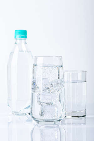 Fresh and clean water concept, water glass isolated