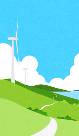Beautiful spring landscape background illustration