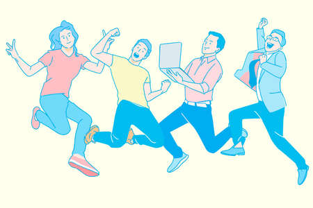 Teamwork and success concept illustration
