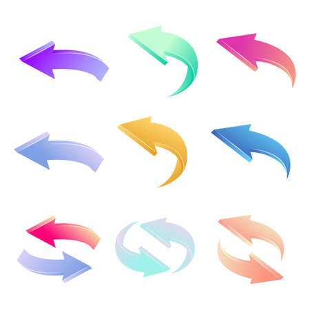 Set of arrow designs in different styles illustrationのイラスト素材