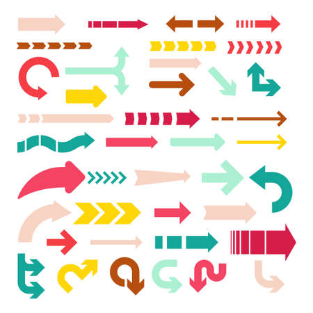 Set of arrow designs in different styles illustrationのイラスト素材