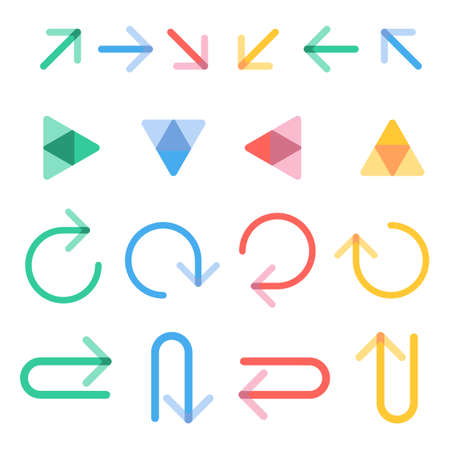 Set of arrow designs in different styles illustrationのイラスト素材