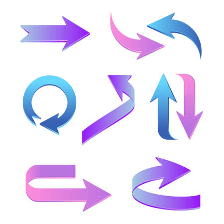 Set of arrow designs in different styles illustration