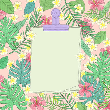 Flower frame design. floral background illustration 018